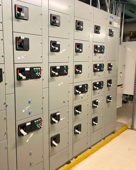 A completed motor control centre project.