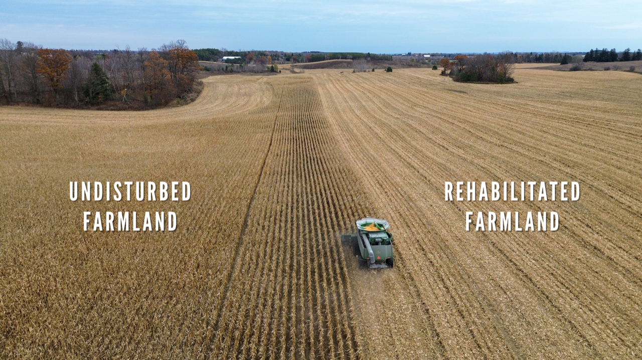 A field marked with Undistrubed Farmland and Rehabilitated Farmland