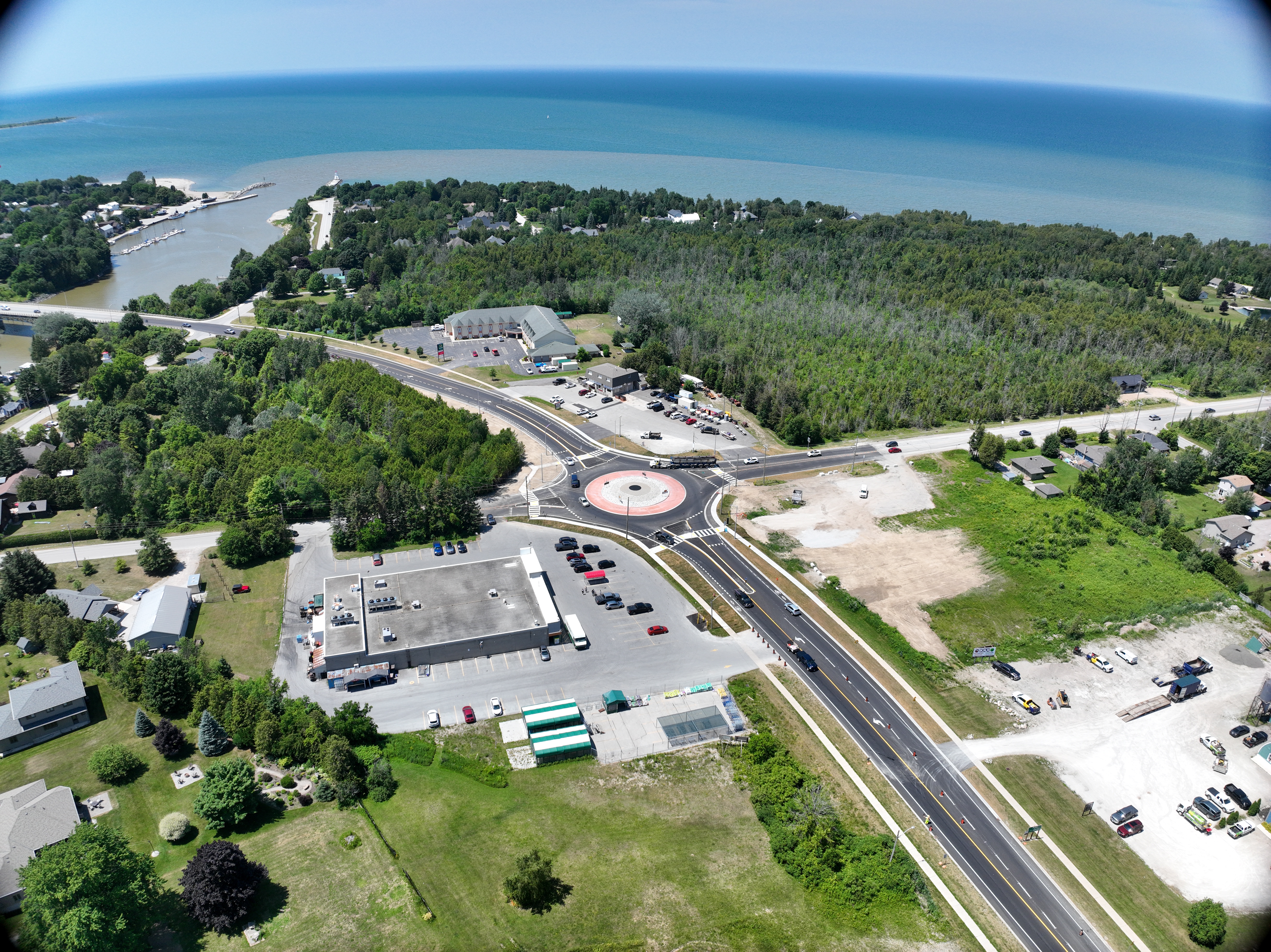 Aerial view of the Southampton Roundabout public transportation project by The Miller Group